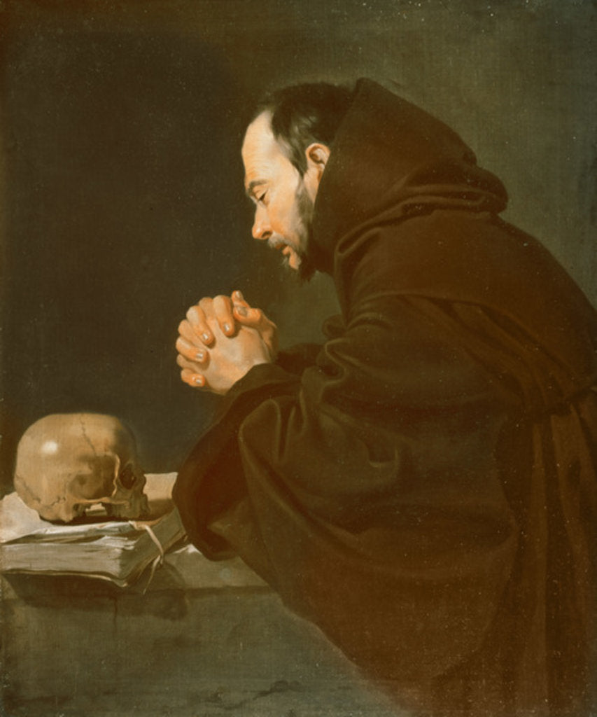 Detail of Saint Francis in Prayer by Diego Rodriguez de Silva y Velazquez