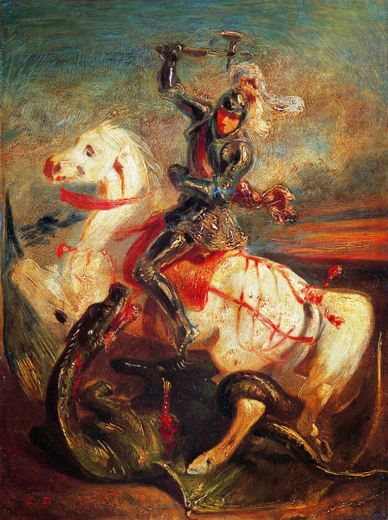 Detail of Saint George and the Dragon by Eugene Delacroix