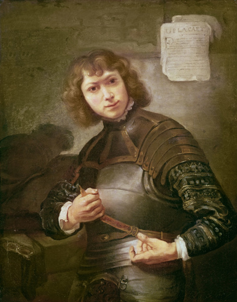 Detail of A Young Man in Armour by (attr. to) Rembrandt Harmensz. van Rijn