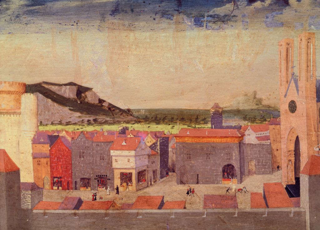 Detail of The Chartreuse du Val de Bénédiction, the public square by Enguerrand Quarton