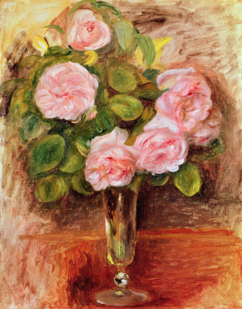 Detail of Roses in a Vase, 1905 by Pierre Auguste Renoir