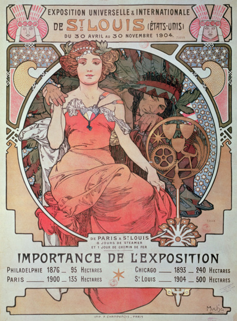 Detail of Poster for the Louisiana Purchase Exposition, St. Louis, USA, 1904 by Alphonse Marie Mucha