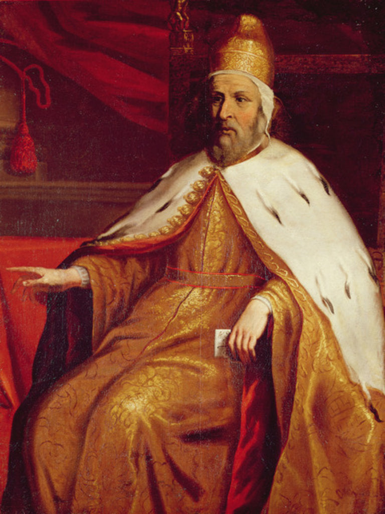 Detail of Portrait of Mark-Anthony Trevisan, the Doge of Venise or Genoa by Titian (c.1488-1576)
