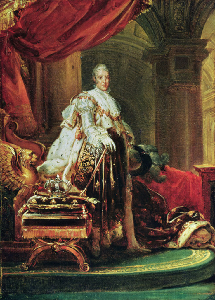 Detail of Full-length Portrait of Charles X, King of France and Navarre, 1825 by Francois Pascal Simon Baron Gerard