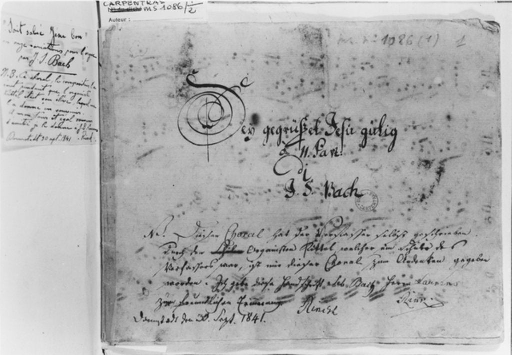 Detail of Chorale Variations for Organ by Johann Sebastian Bach by Johann Sebastian Bach