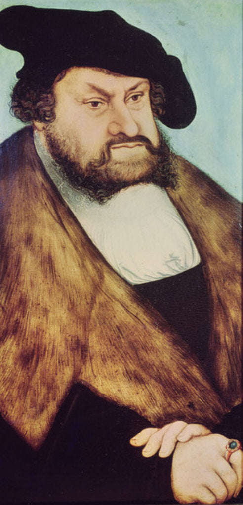 Detail of Portrait of John the Constant of Saxony by Lucas the Elder Cranach