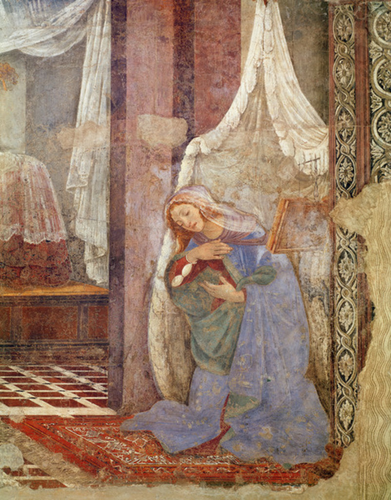 Detail of Annunciation by Sandro Botticelli
