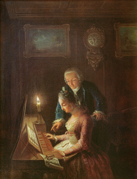 Detail of The Music Lesson, 1769 by Emanuel Handmann