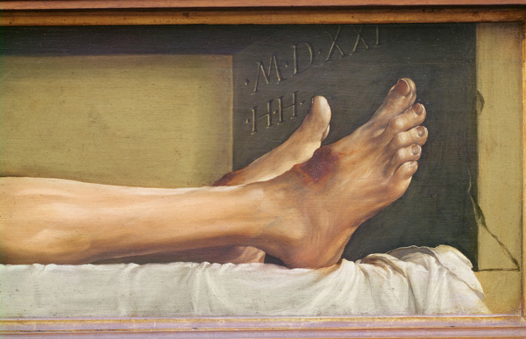 Detail of The Body of the Dead Christ by Hans Holbein the Younger