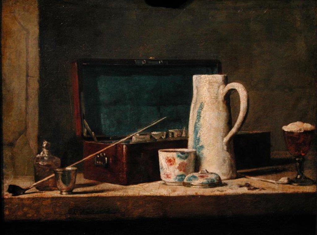 Detail of Still Life of Pipes and a Drinking Glass by Jean-Baptiste Simeon Chardin