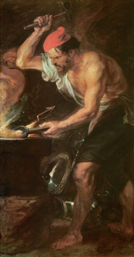 Detail of Vulcan forging Jupiter's Lightening Bolts, 1636-38 by Peter Paul Rubens
