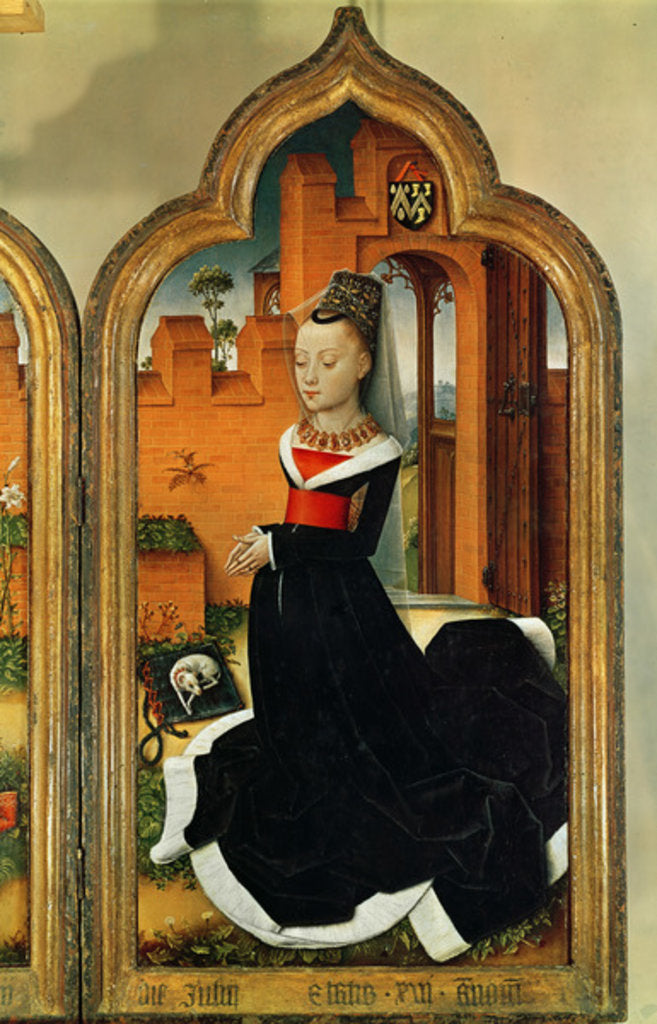 Detail of Triptych of Jean de Witte, right panel: Maria Hoose, wife of Jean de Witte, 1473 by Flemish School