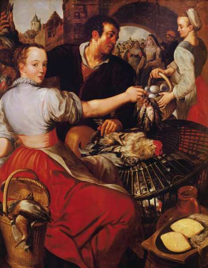 Detail of The Poultry Merchant by Joachim Bueckelaer