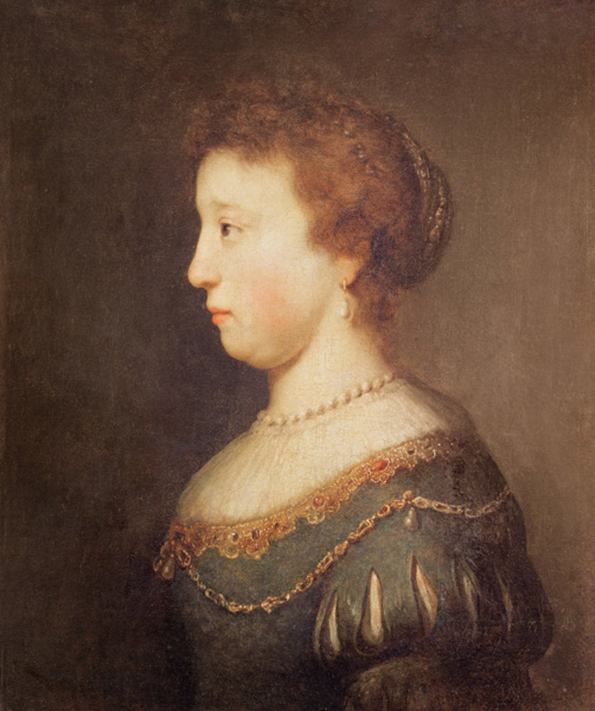 Detail of Portrait of a Woman by Rembrandt Harmensz. van Rijn