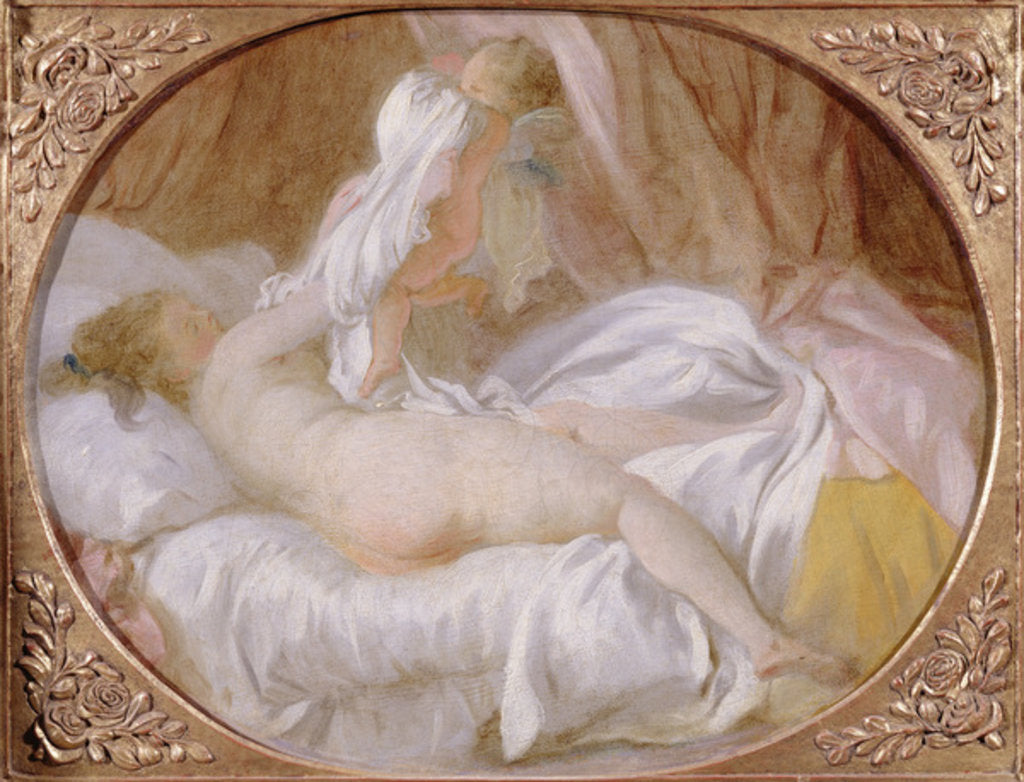 Detail of The Chemise Removed or The Lady Undressing, before 1778 by Jean-Honore Fragonard