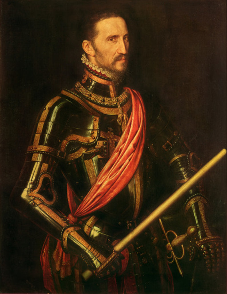 Detail of Portrait of Fernando Álvarez de Toledo, 3rd Duke of Alba, 1549 by Anthonis van Dashorst Mor