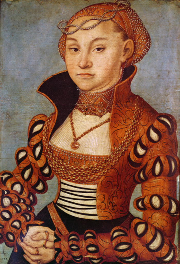 Detail of Portrait of a Noble Saxon Woman, 1534 by Lucas the Elder Cranach
