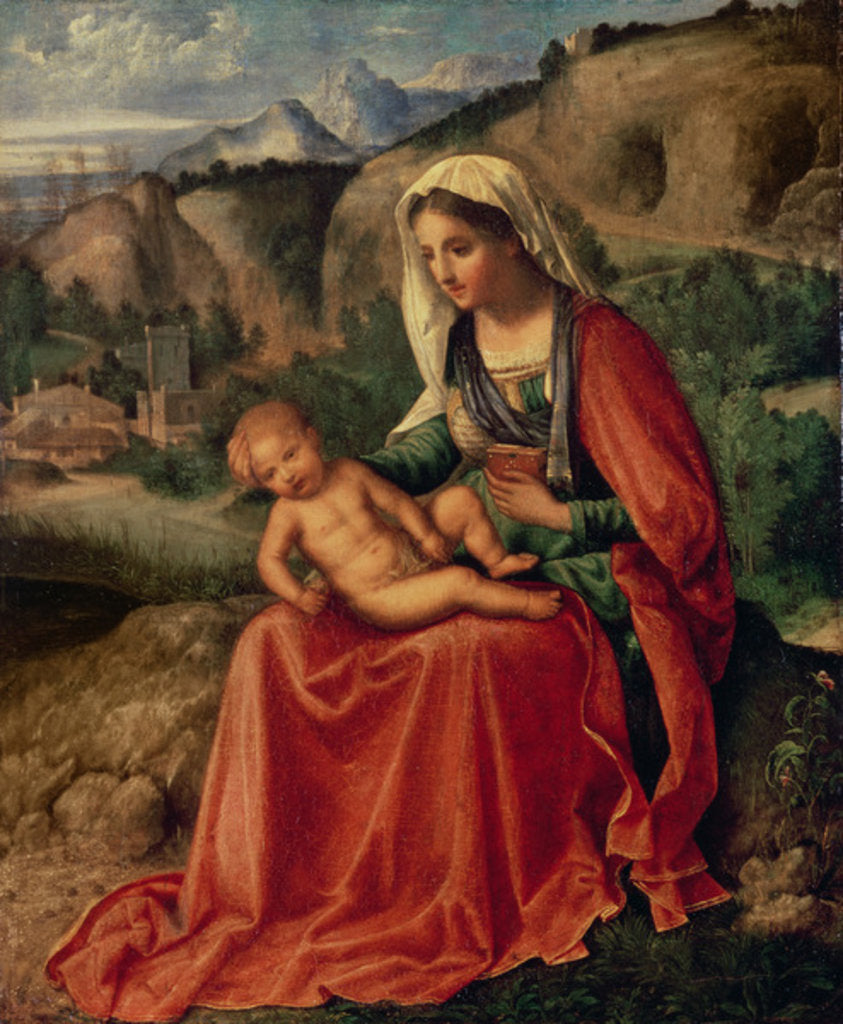 Detail of Virgin and Child in a Landscape, c.1503 by (1476/8-1510) Giorgione