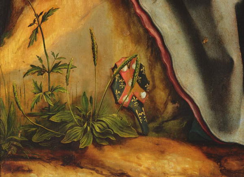 Detail of Visit of Saint Anthony to Saint Paul the hermit Detail of the crest of Guido Gersi from the Isenheim altarpiece, c.1512-16 by Matthias Grunewald
