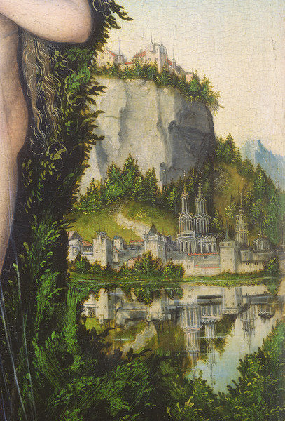 Detail of Venus standing in a landscape by Lucas the Elder Cranach