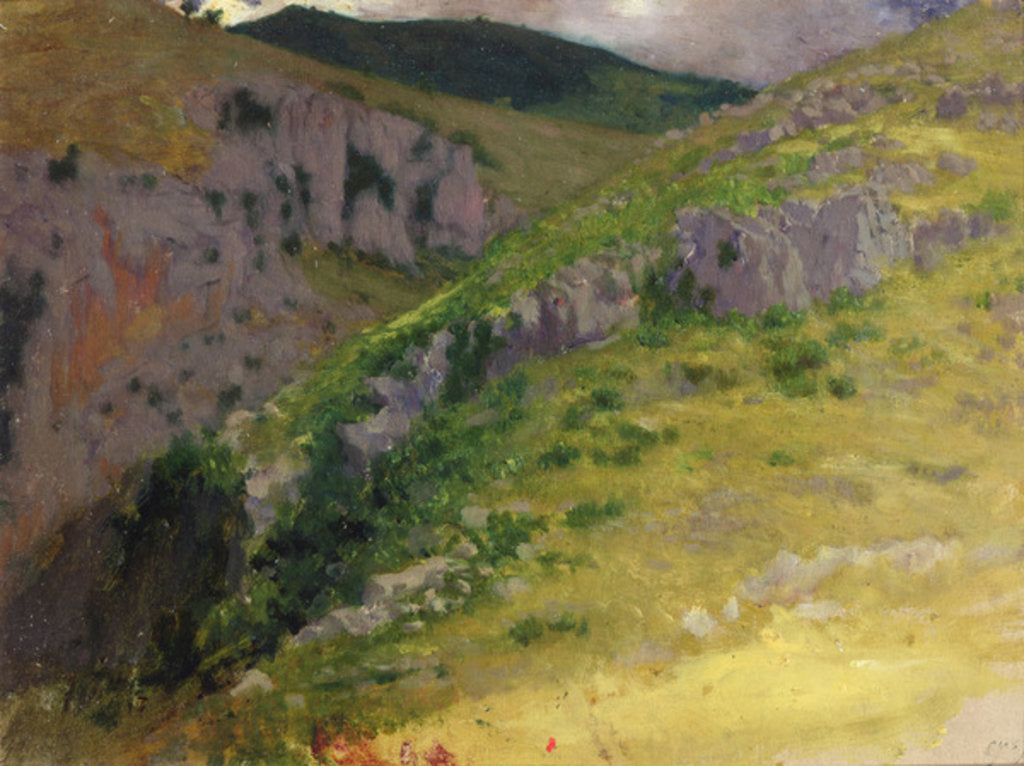 Detail of Study of a Mountain by Antoine Auguste Ernest Herbert or Hebert