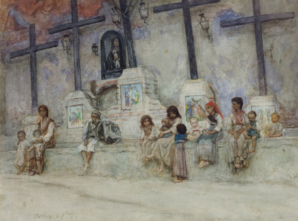 Detail of The Calvary of Ischia by Antoine Auguste Ernest Herbert or Hebert