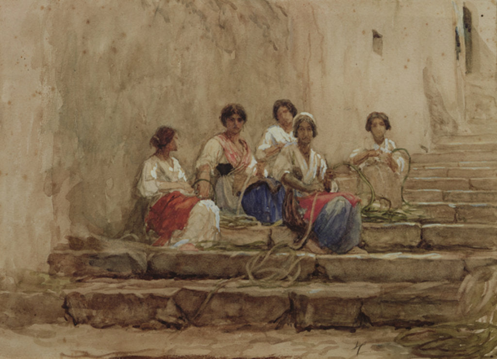 Detail of Rope braiders by Antoine Auguste Ernest Herbert or Hebert