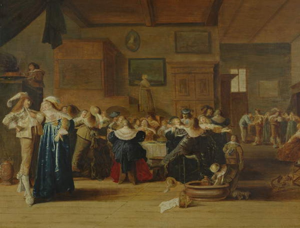 Detail of Meeting in an interior by Dirck Hals