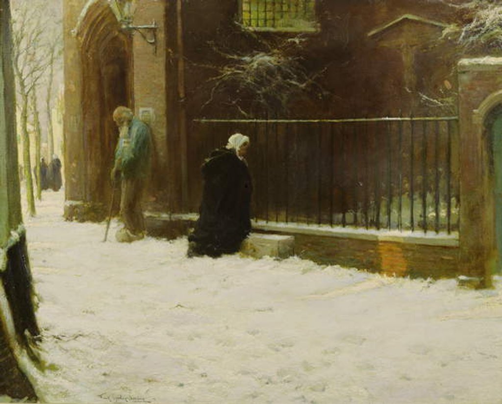 Detail of Outside the Church by Frank Spenlove-Spenlove