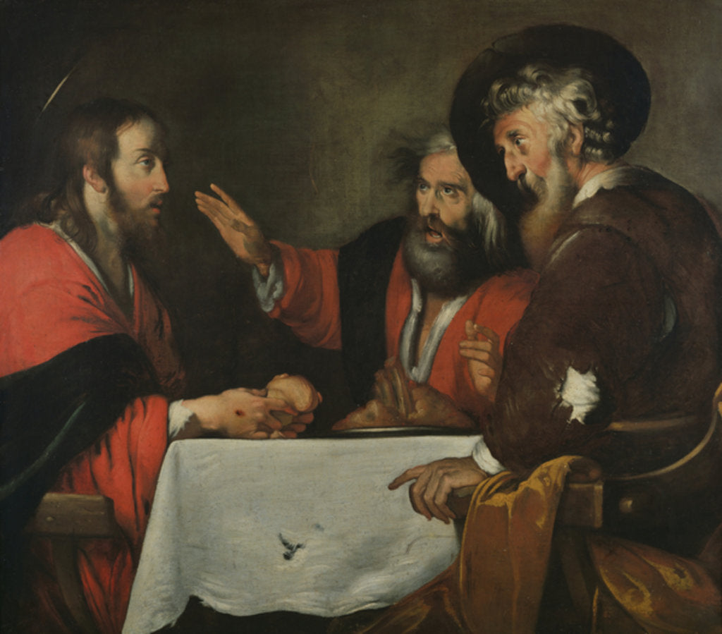 Detail of The Supper at Emmaus by Bernardo Strozzi