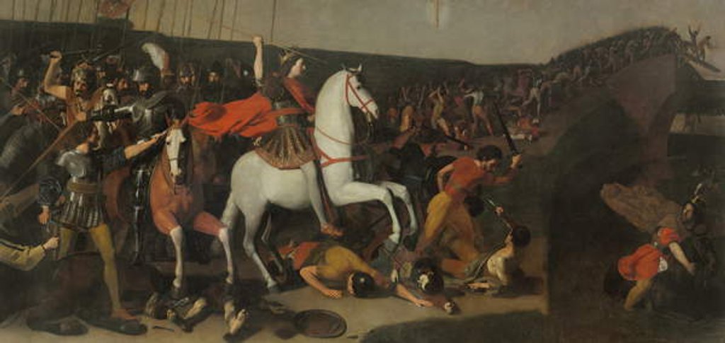 Detail of The Battle of Milvian Bridge, Victory of Constantine over Maxentius by Nicolas Tournier