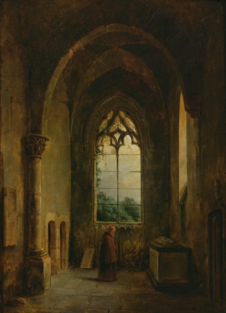 Detail of Interior of a Cloister by Louis Jacques Mande Daguerre
