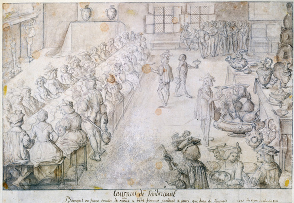 Detail of Banquet at the Sandricourt Tournament in 1493 by French School