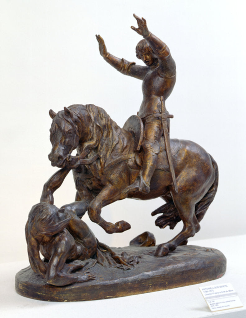 Detail of Charles VI in the Forest of Le Mans, 1833 by Antoine Louis Barye