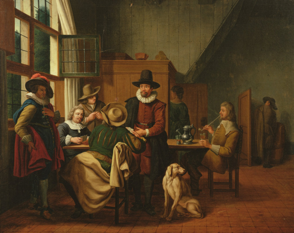 Detail of Interior of a tavern by Jan Josef the Elder Horemans
