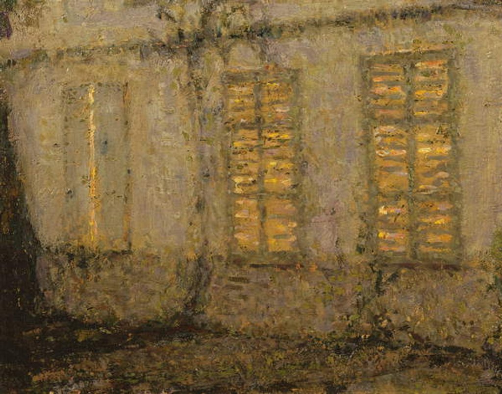 Detail of Closed shutters, moonlight, Gerberoy, c.1932 by Henri Eugene Augustin Le Sidaner