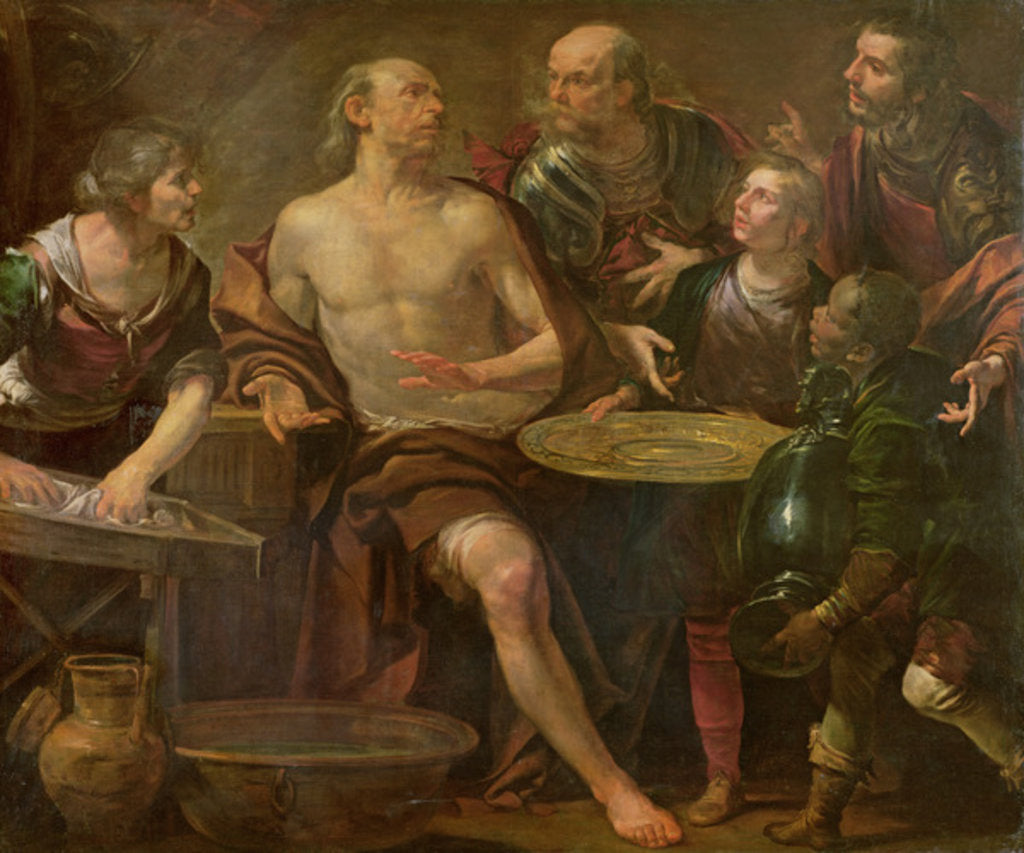Detail of Phocion refusing the gifts of Alexander by Gioacchino Assereto