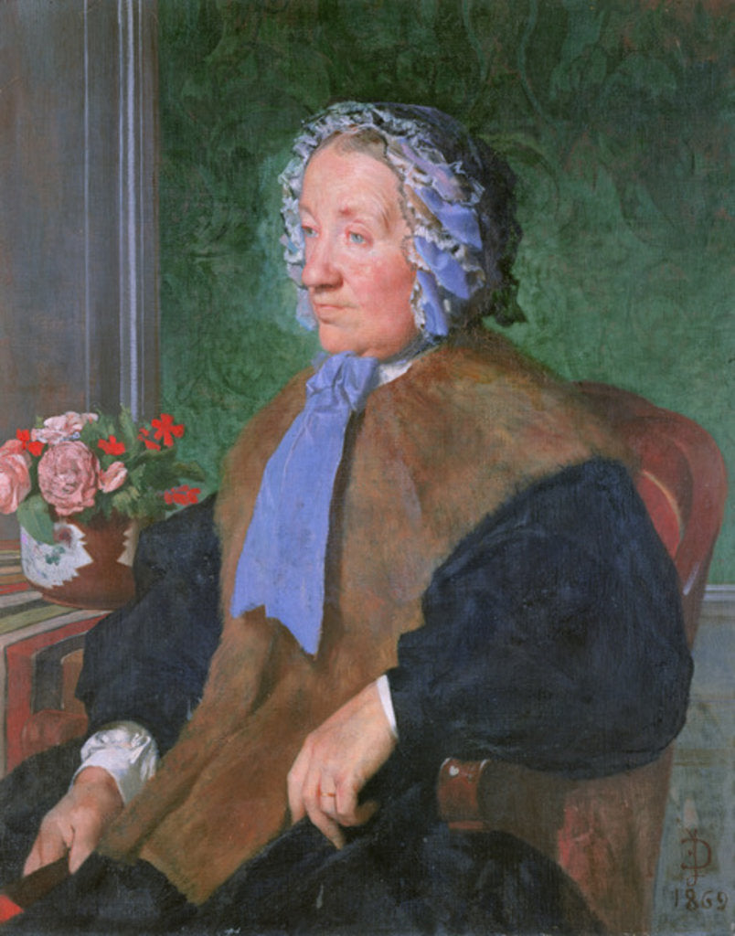 Detail of Mother of the Artist, 1869 by Jules Elie Delaunay