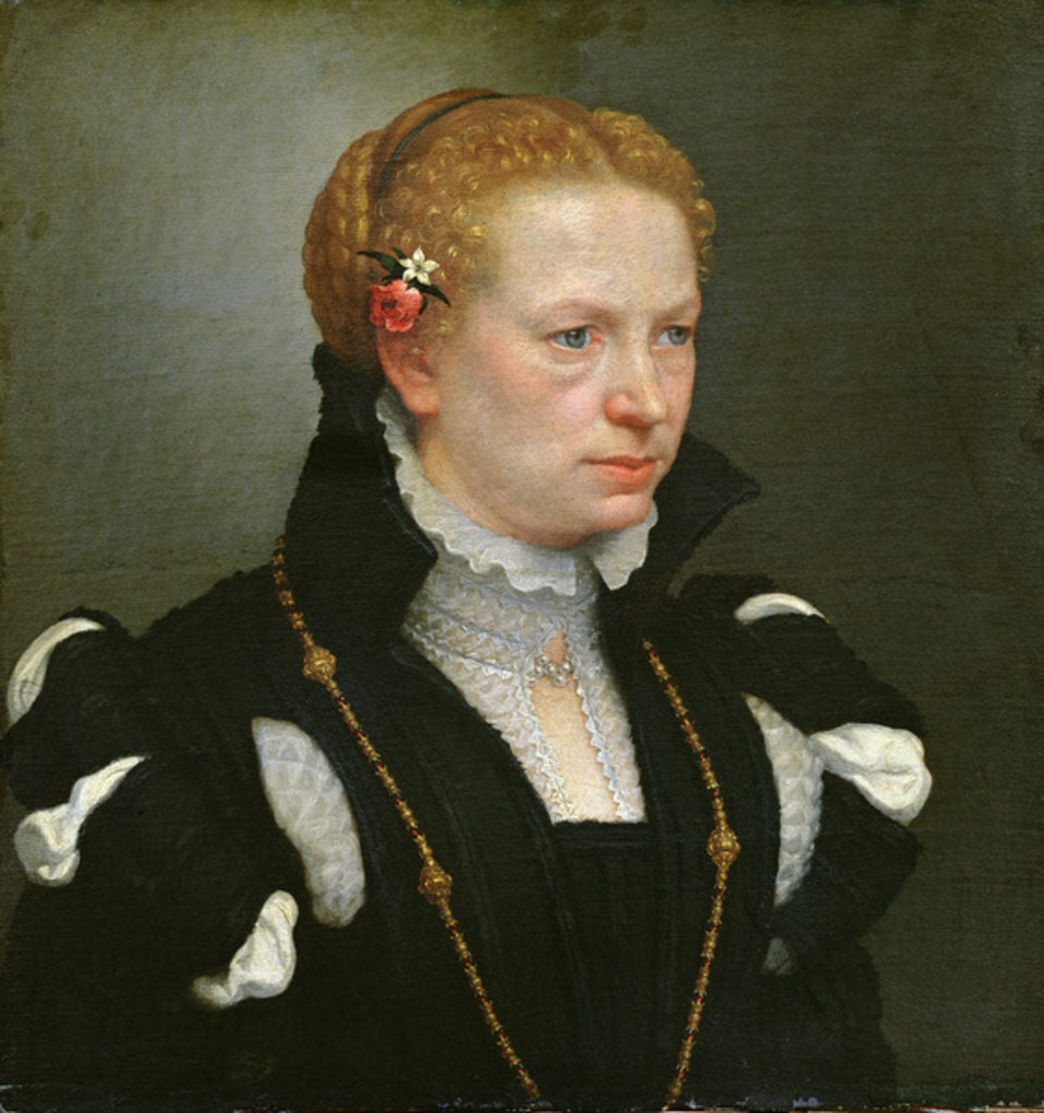 Detail of Portrait of Lucia Vertova Agosti by Giovanni Battista Moroni