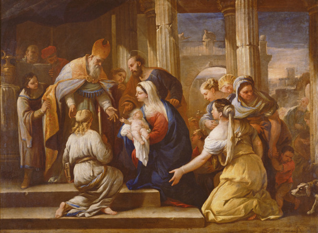 Detail of Presentation at the Temple by Luca Giordano