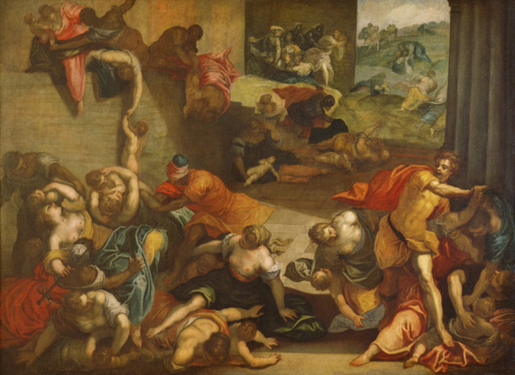 Detail of Massacre of the Innocents by Jacopo Robusti (studio of) Tintoretto