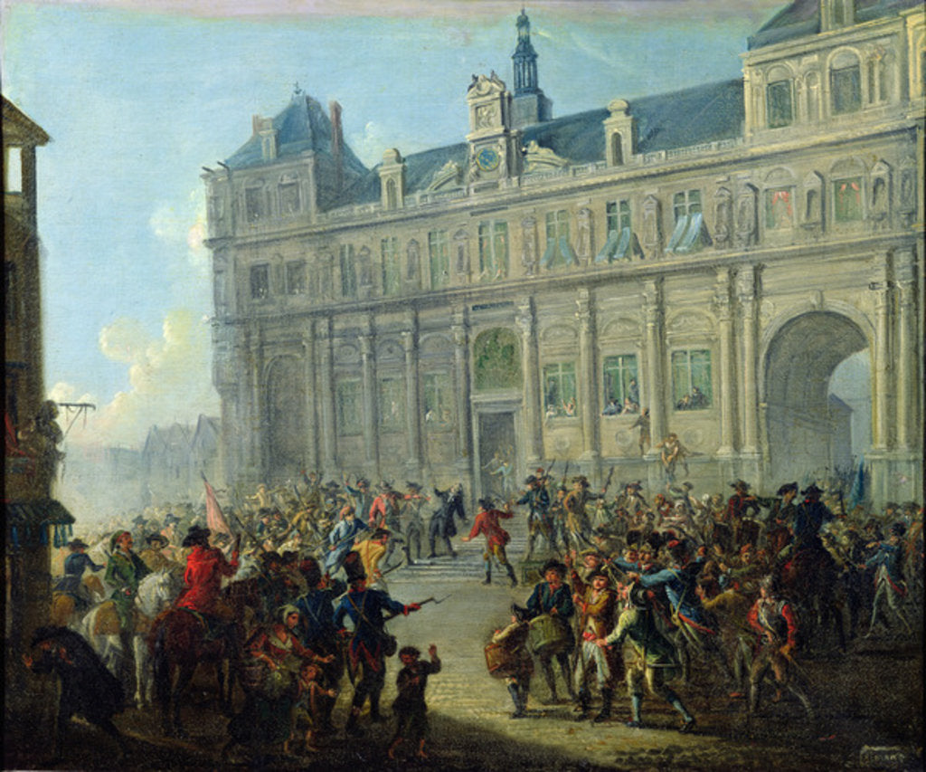 Detail of The Assassination of Jacques de Flesselles on the Steps of City Hall July 14, 1789 by Jean-Baptiste Lallemand