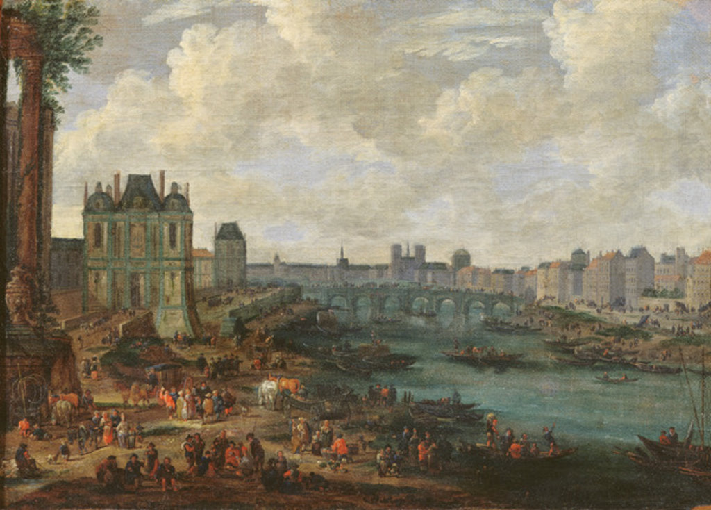 Detail of The Seine and La Porte de la Conférence, c.1689 by Pieter I Casteels