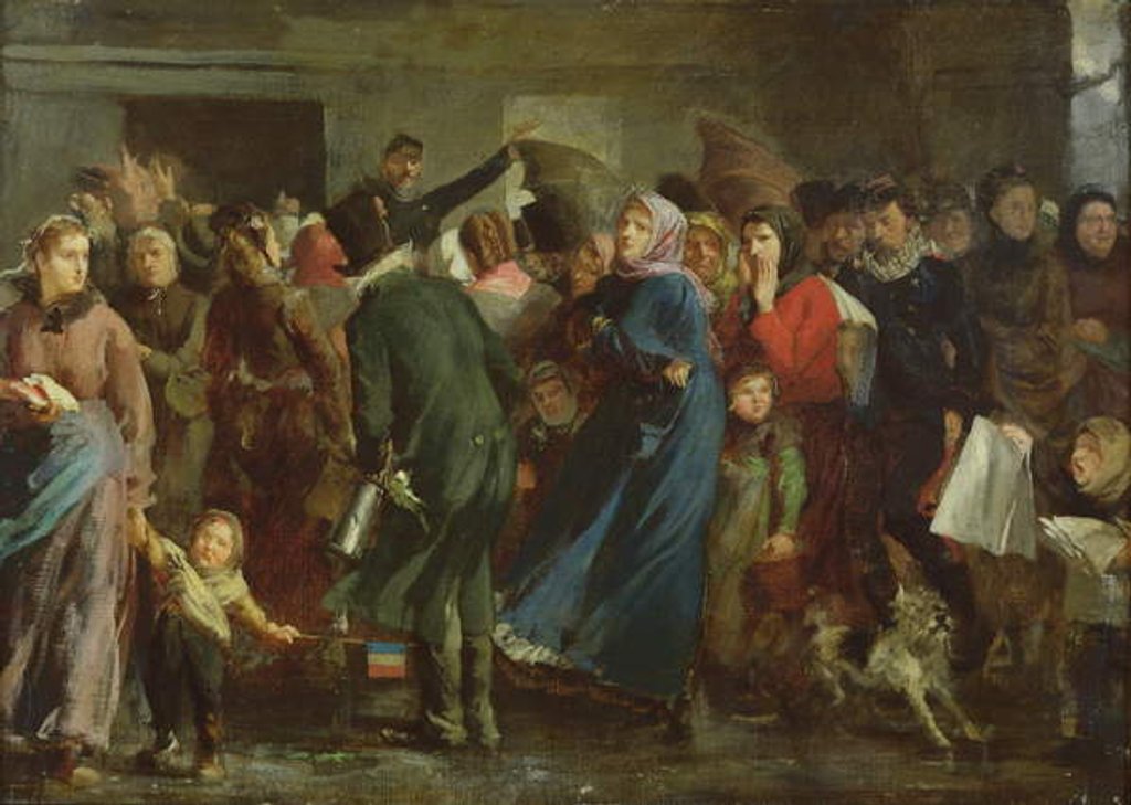 Detail of Queue at the Butcher's Shop, 1871 by Clement Auguste Andrieux