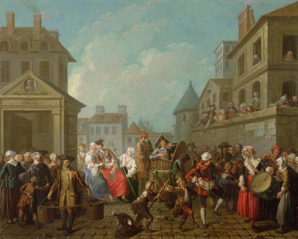 Detail of Street Carnival in Paris, 1757 by Etienne Jeaurat
