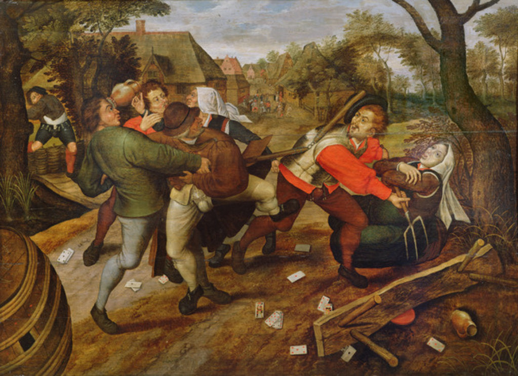 Detail of Peasants' Brawl by Pieter the Younger Brueghel