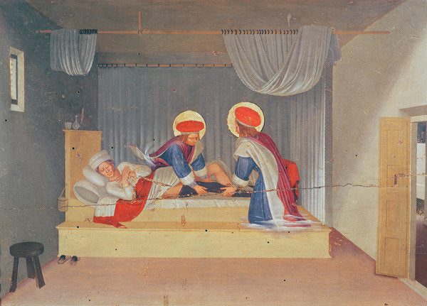 Detail of Altarpiece, The Virgin and Child surrounded by angels and eight Saints by Fra (c.1387-1455) Angelico