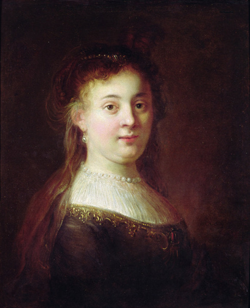 Detail of Portrait of Saskia van Uylenburch, c.1633 by Rembrandt Harmensz. van Rijn