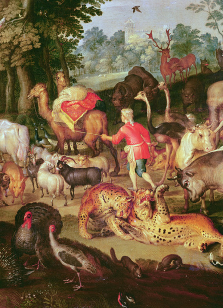 Detail of Earthly Paradise, detail of the right part, animals in pairs by Jan the Elder Brueghel