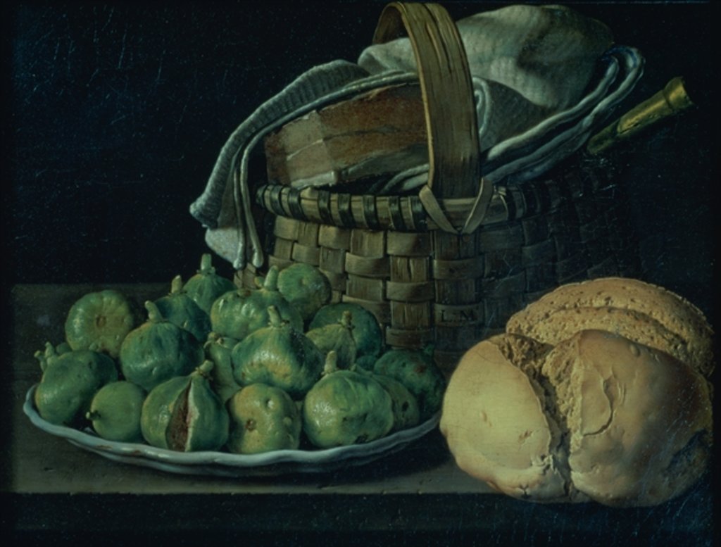 Detail of Still Life With Figs, 1746 by Luis Egidio Menendez or Melendez